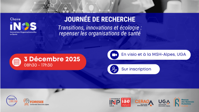 Journée de recherche : Transitions, innovations et écologie, repenser les organisations de santé